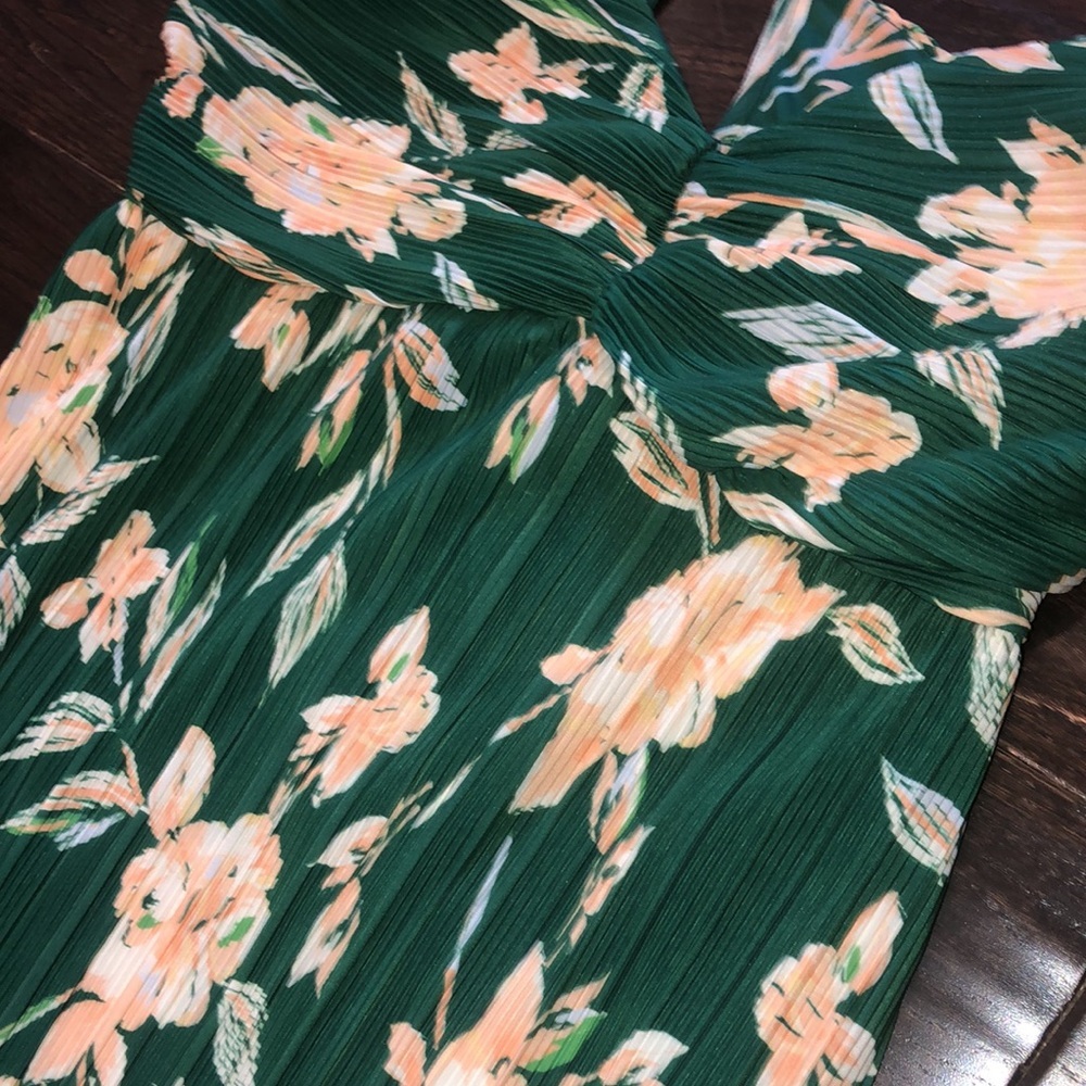 A new day green floral leather maxi dress size large new with tags - Picture 5 of 9